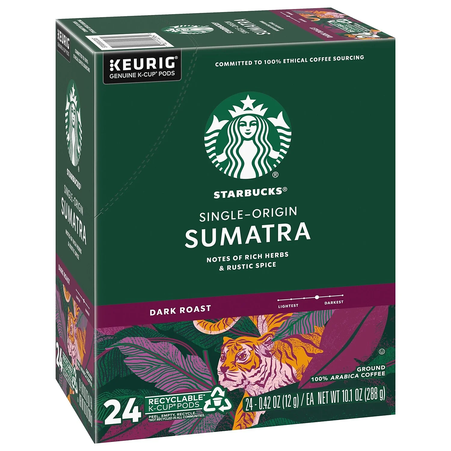 Starbucks® Single-Serve Coffee K-Cup®, Sumatra, Carton Of 24