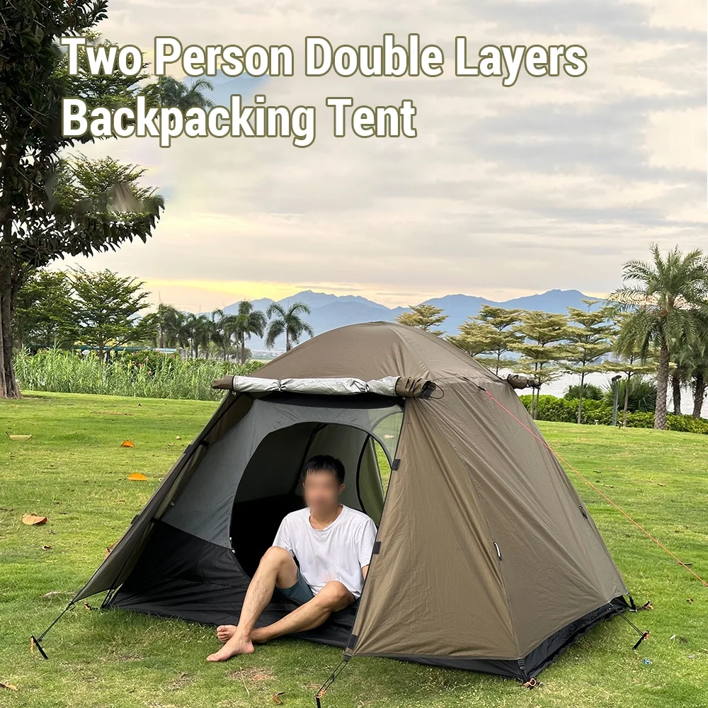 OWSOO Waterproof Windproof Double Layers Tents for Two People, Perfect for Camping Hiking