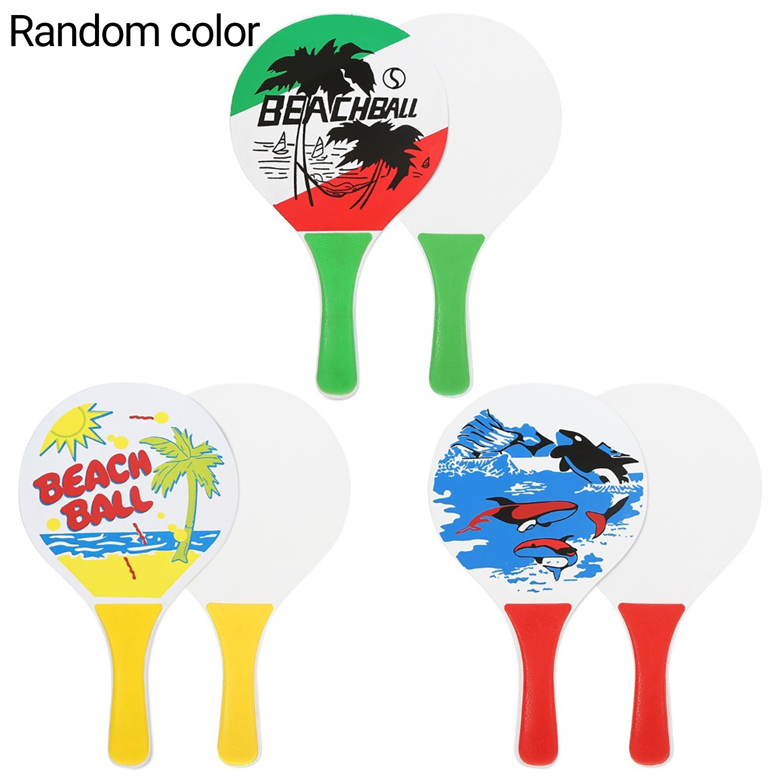 Hariumiu 2Pcs Badminton Racket with Ball Random Color Beach Toys Kids Children Indoor Outdoor Sports Game Toy
