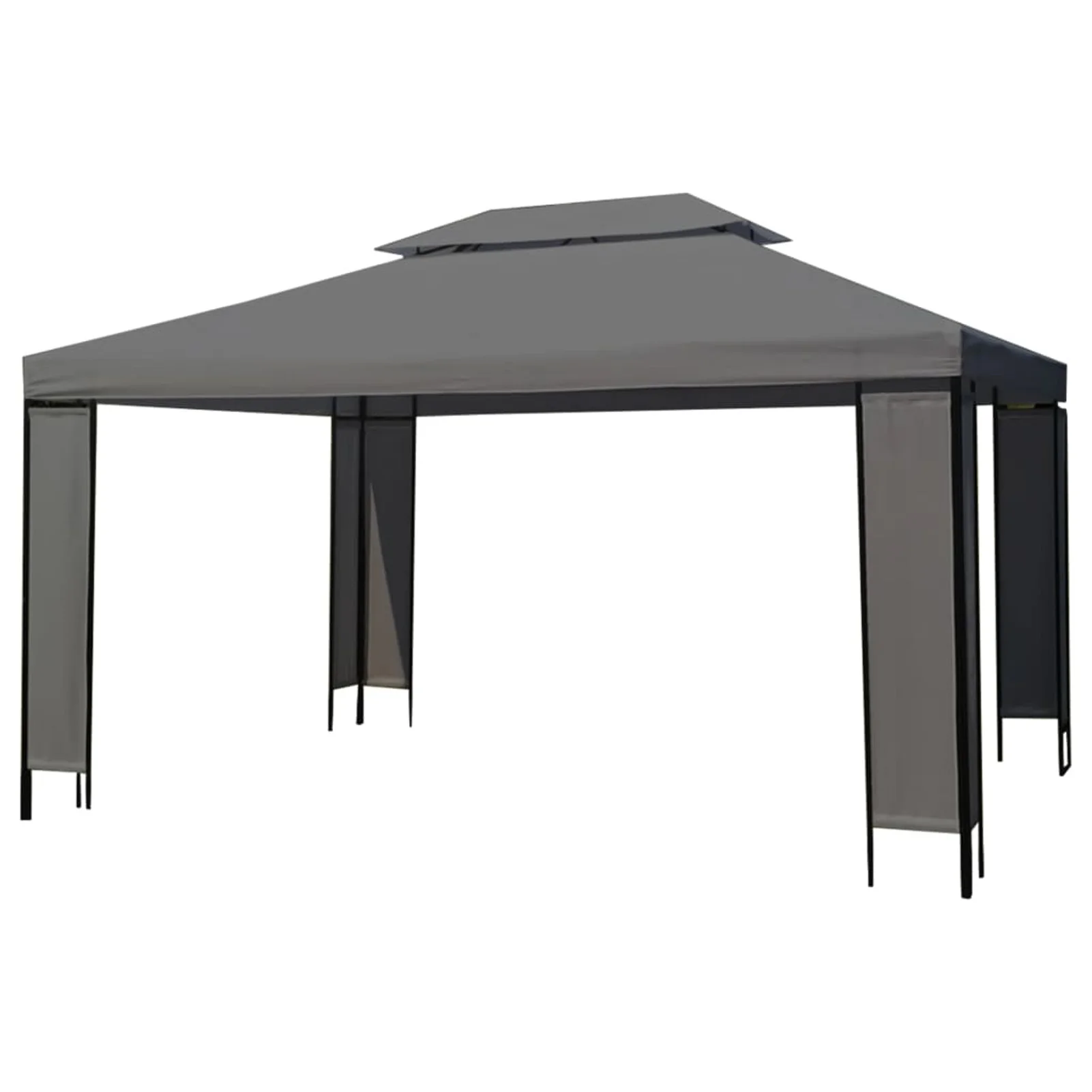 Dcenta Outdoor Gazebo, Patio Party Canopy Tent, Steel Frame Sun Shade Shelter Anthracite for Backyard, Wedding, Shows, BBQ, Festival 157.5 x 118.1 x 107.5 Inches (L x W x H)