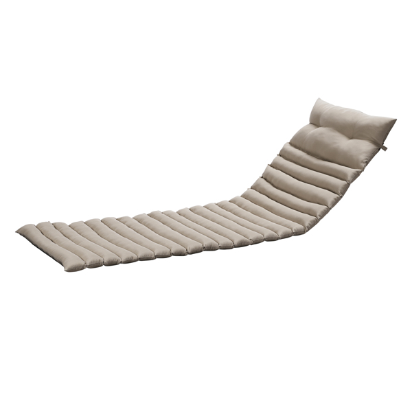 Fithood 2PCS Set Outdoor Lounge Chair Cushion Replacement Patio Funiture Seat Cushion Chaise Lounge Cushion-KHAKI