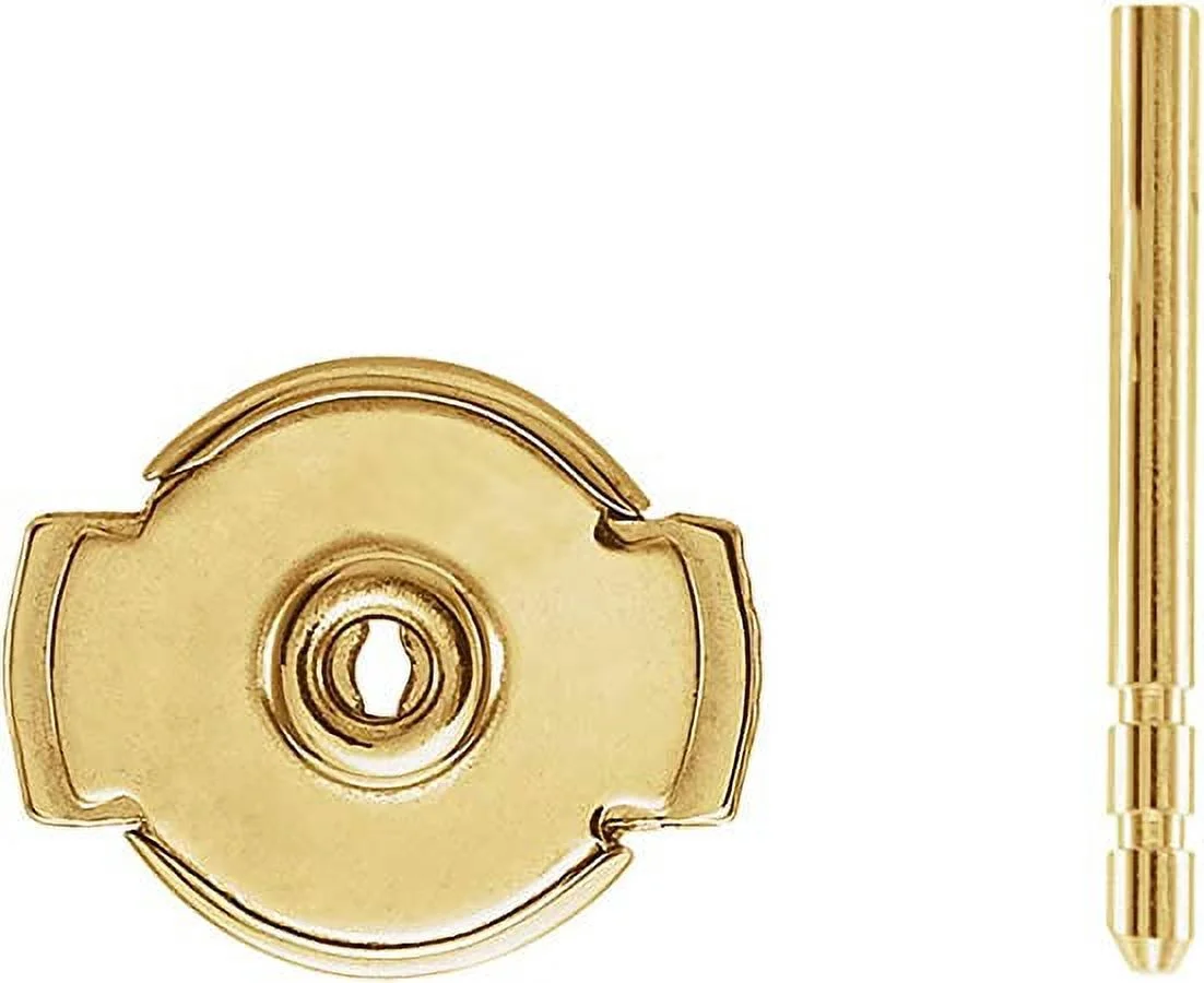 18K Yellow Gold Protektor LAPOSET Premium Push Back & Double Notch Post for Extra Security (1 Back & 1 Post)