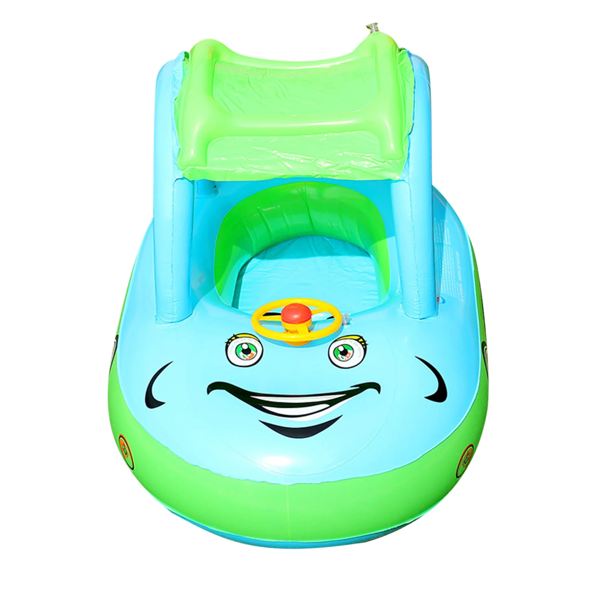 Baby infant Inflatable Pool Float with Canopy, Car Shaped Babies Swim Float Boat with Sunshade Safty Seat for Toddler Infant Swim Ring Pool  (Pink)
