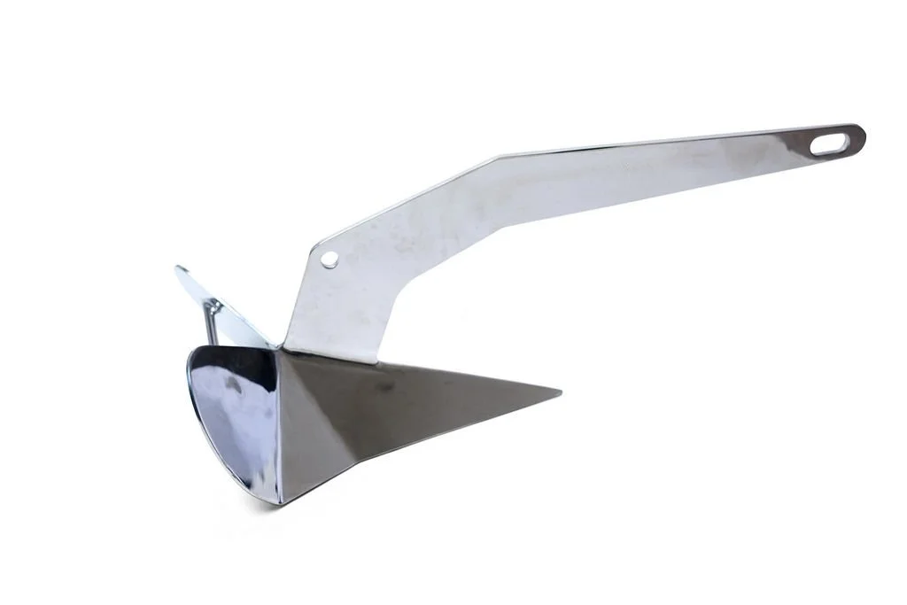22 lb Stainless Steel Delta Style Anchor. 316 Marine Grade Stainless Steel Polished to a Mirror-Like Finish. Perfect for Medium Size Boats.