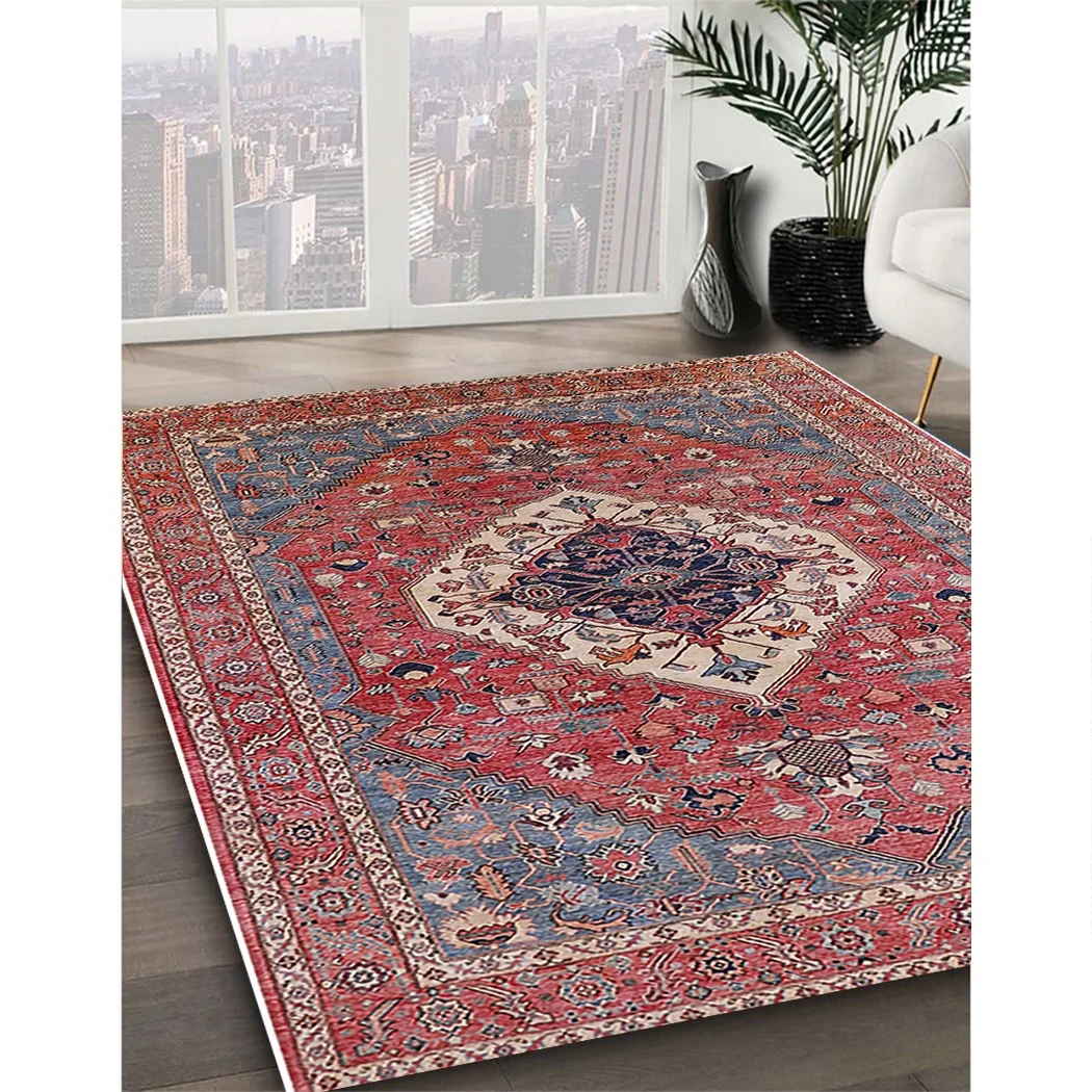 Ahgly Company Indoor Rectangle Mid-Century Modern Fire Brick Red Persian Area Rugs, 2' x 3'