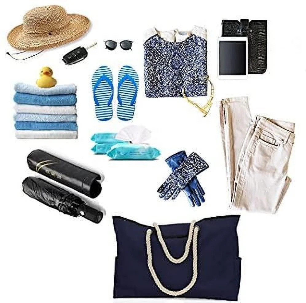 Women Extra Large Foldable Beach Bag XXL with Waterproof Anti-theft Magnetic Buckle, Anti-theft Beach Bag with Inner Pocket Shoulder Bag (Colorful,XL)