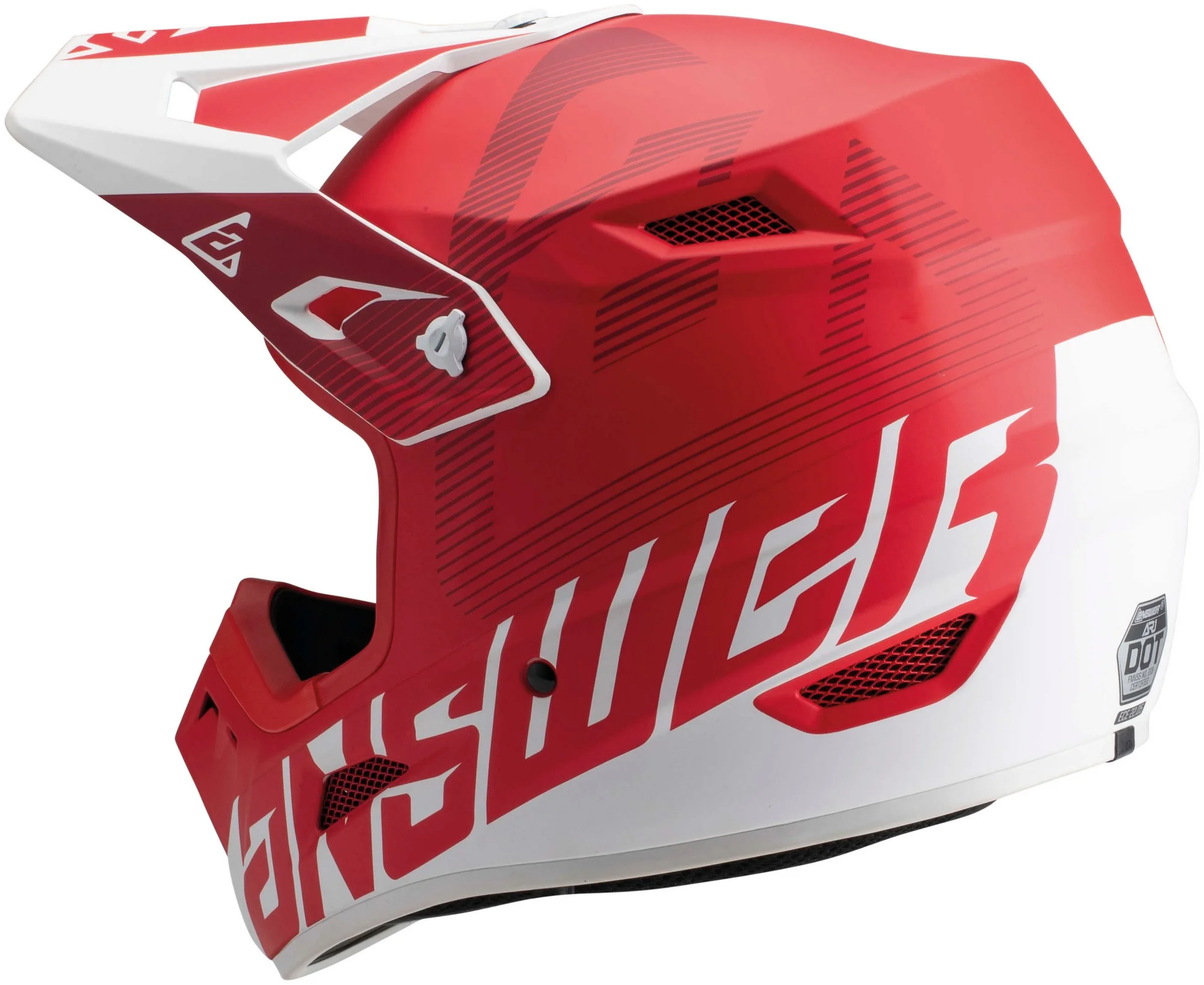 Answer AR1 V2 Bold Youth MX Offroad Helmet Red/White MD