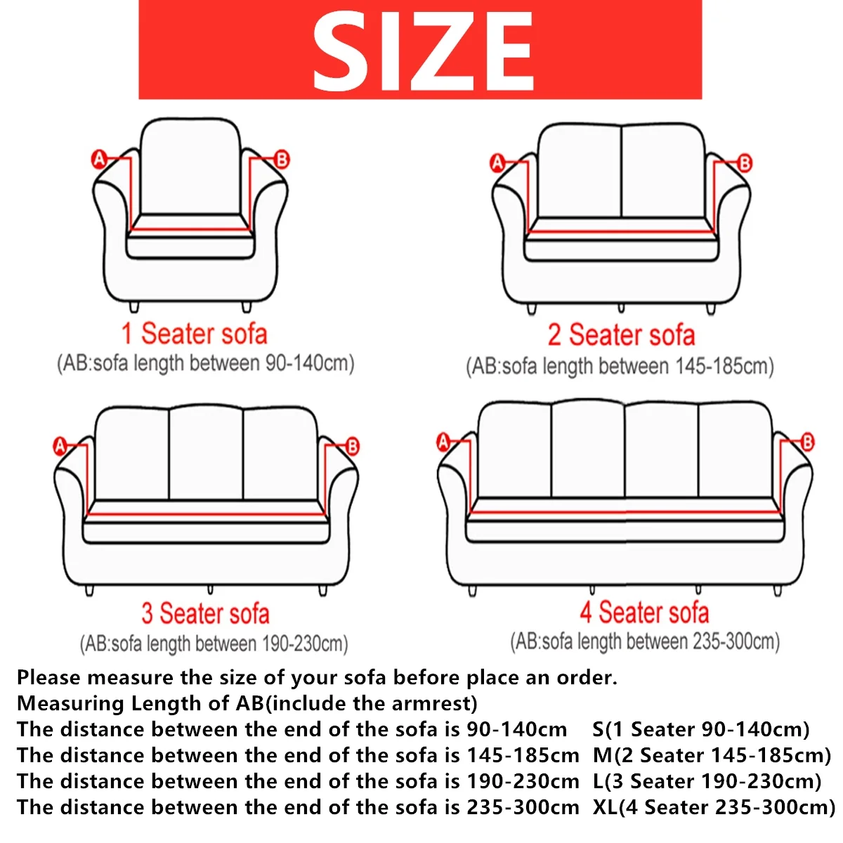 1234 Seat Solid Color Washable Super Stretch Fabric Soft Sofa Cover Couch Cover Slipcover Decor Easy Instal Lounge Recliner Protector