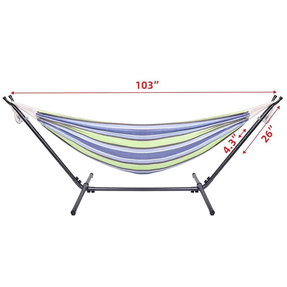 Ktaxon Double Hammock With Space Saving Steel Stand Includes Portable Carrying Case Multi-color