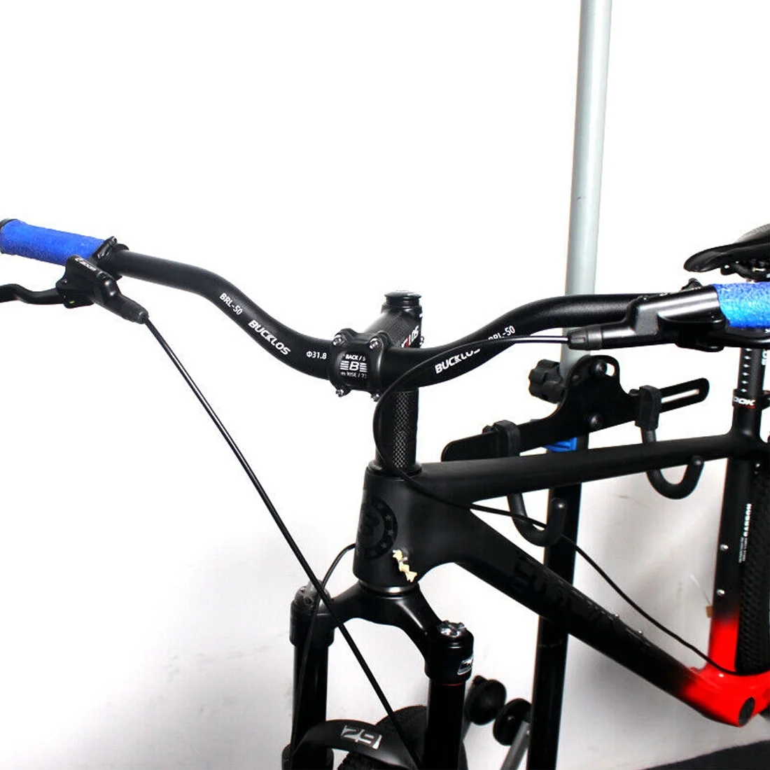 BUCKLOS 25.4mm Mountain Bike Handlebars Rise 20 40 60 100mm Aluminum Alloy MTB Riser Bars Extra Long620/720 mm, Suitable for Cycling or Racing