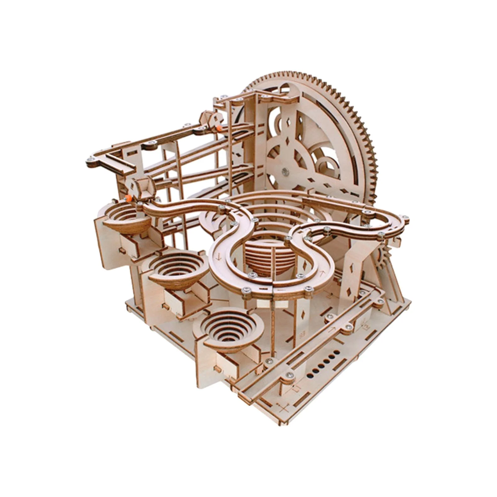 PETSOLA DIY Wooden 3D Puzzle Toy Marble Run Building Kits Creativity DIY Roller Coaster Puzzle Construction Play Set for Unique Gifts