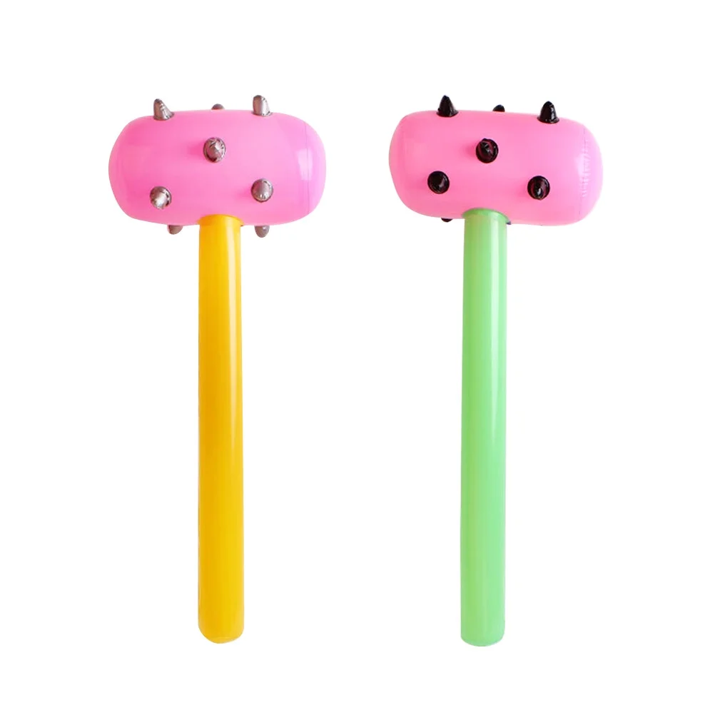 Inflatable hammers 2PCS Colorful PVC Inflatable Hammers Meteor Hammer Funny Hammer Toy for Kids Children (Random Color)