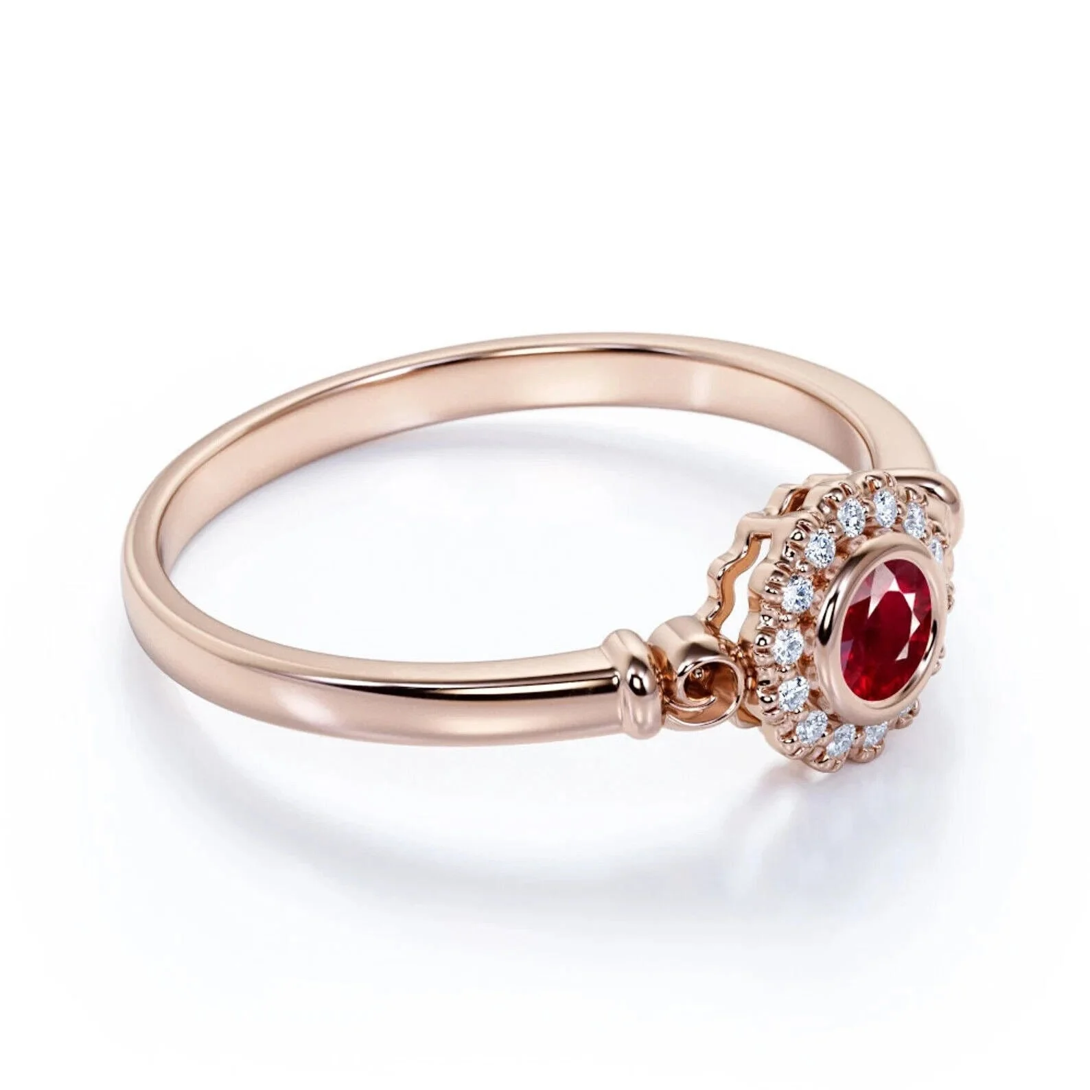 Zodiac Purpose Certified Natural Red Ruby Ring Bridal Wedding Engagement Ring Astrological Rashi Ratna 14k Gold Anniversary Gift Ring