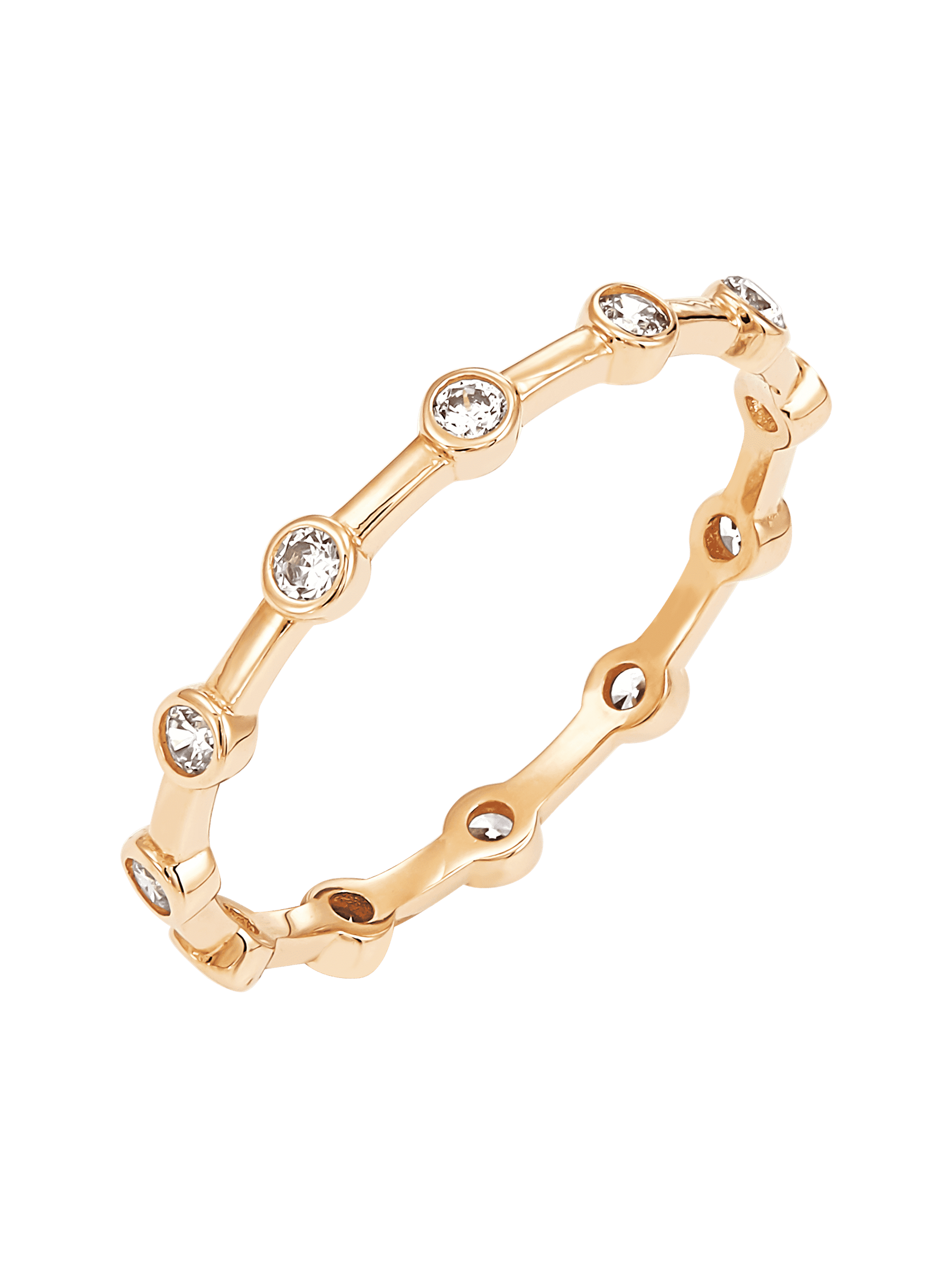 Women's Welry Rosary Band with Cubic Zirconia in 14kt Yellow Gold, Size 9 Ring