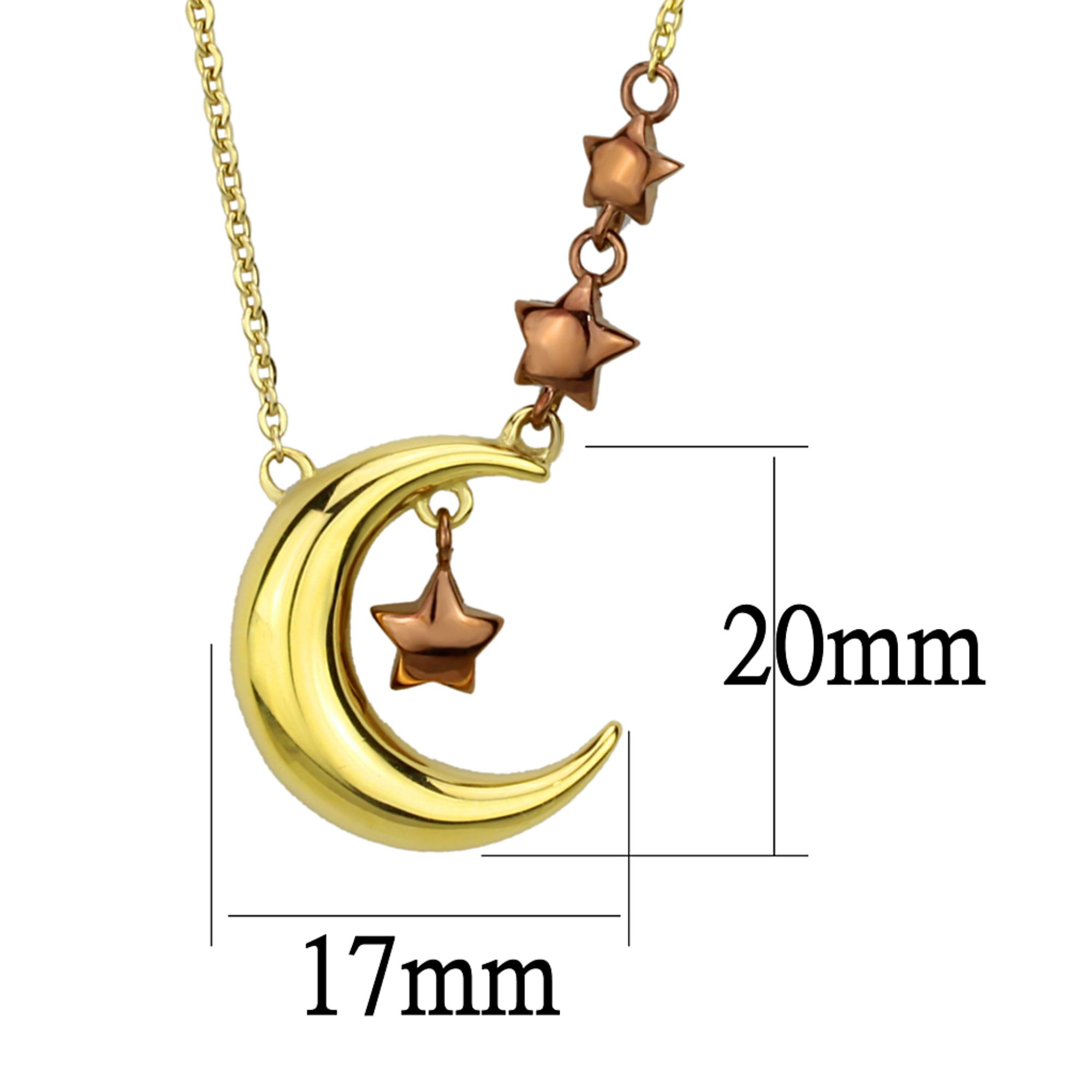 Luxe Jewelry Designs Women's Ion Plated Gold and Light Brown Stainless Steel Chain Pendant