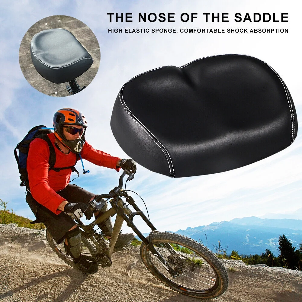 JahyShow Bicycle Seat Cushion, Ideal for Mountain & Road Bikes, PU Pad Noseless Saddle, Comfortable & Black