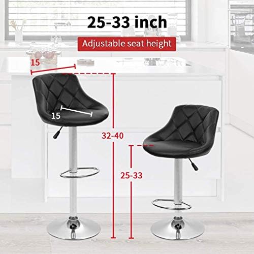 xrboomlife Adjustable Counter Height Barstools Set of 2  Stools PU Leather Back Swivel with footrest Kitchen Modern Chairs for  Bistro Kitchen  Patio Pub Use White