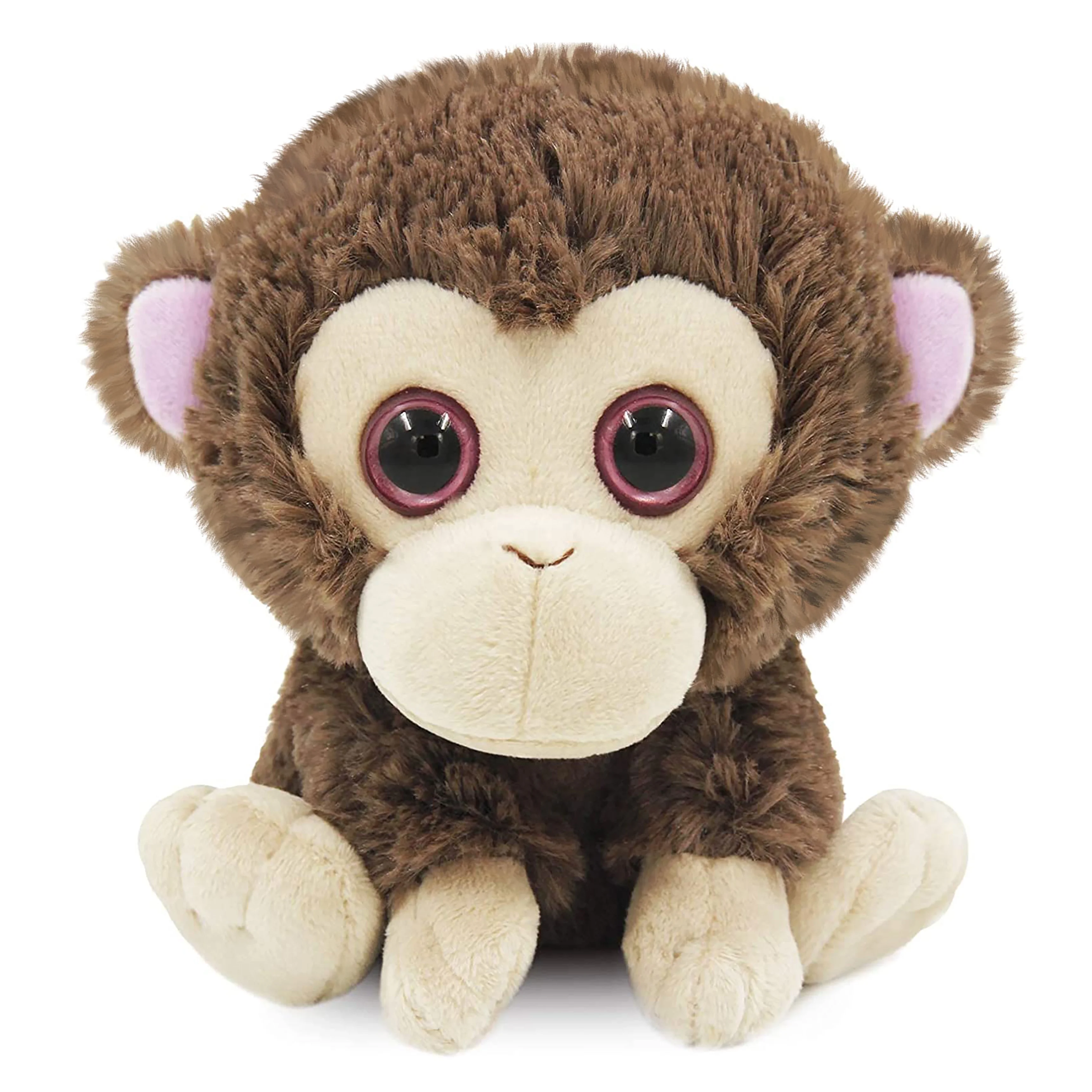 WEIGEDU Small Plush Toys Babies Monkey Stuffed Animals, 5.9 inches, Brown