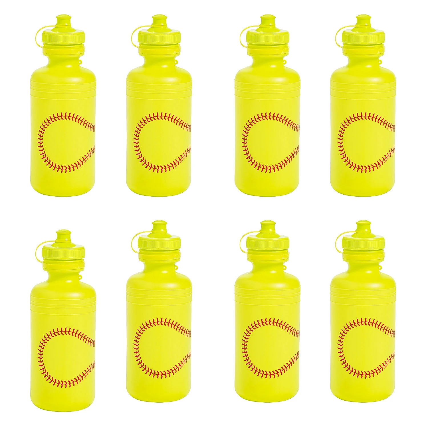 Fun Express Softball BPA-Free Reusable Plastic Water Bottles Bulk 60 Ct