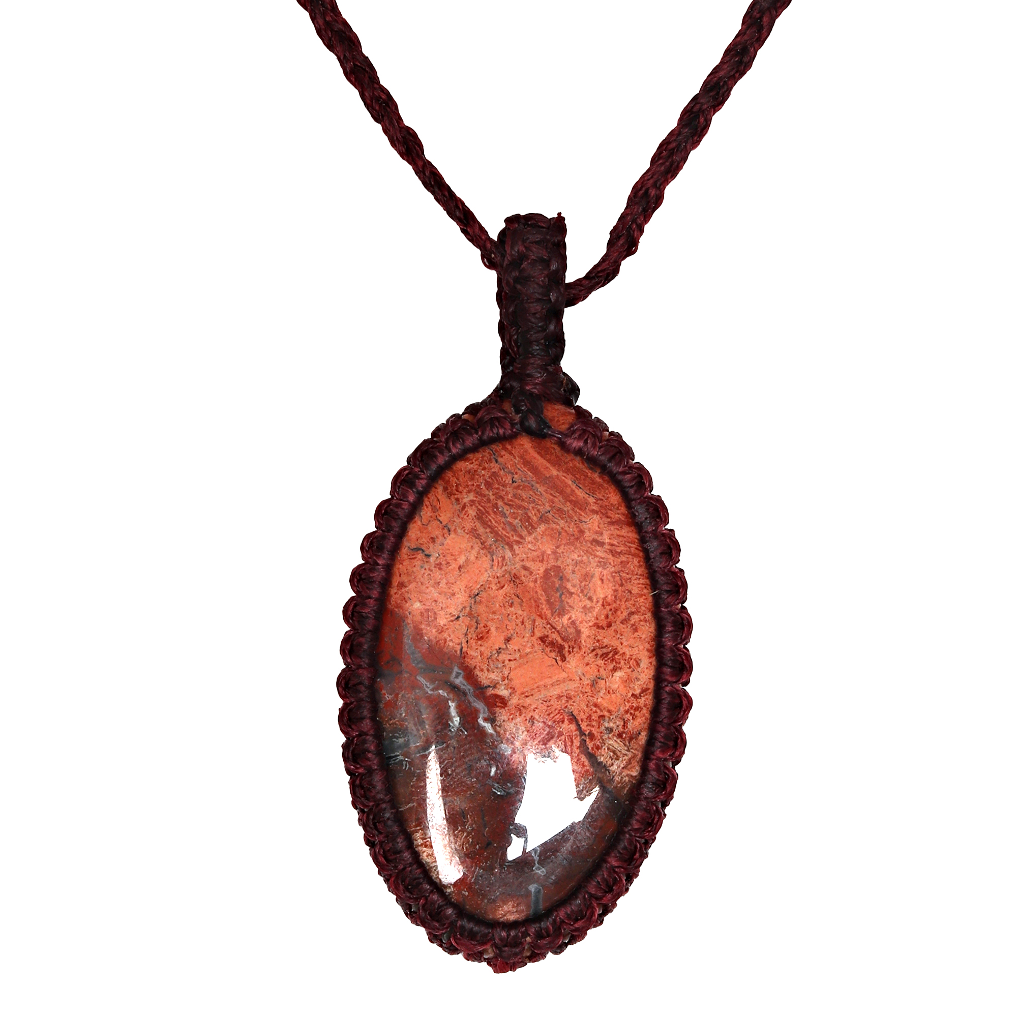 Pendant Necklace Macrame Picture Jasper The Yoga Crystal ? Gemstone Jewelry