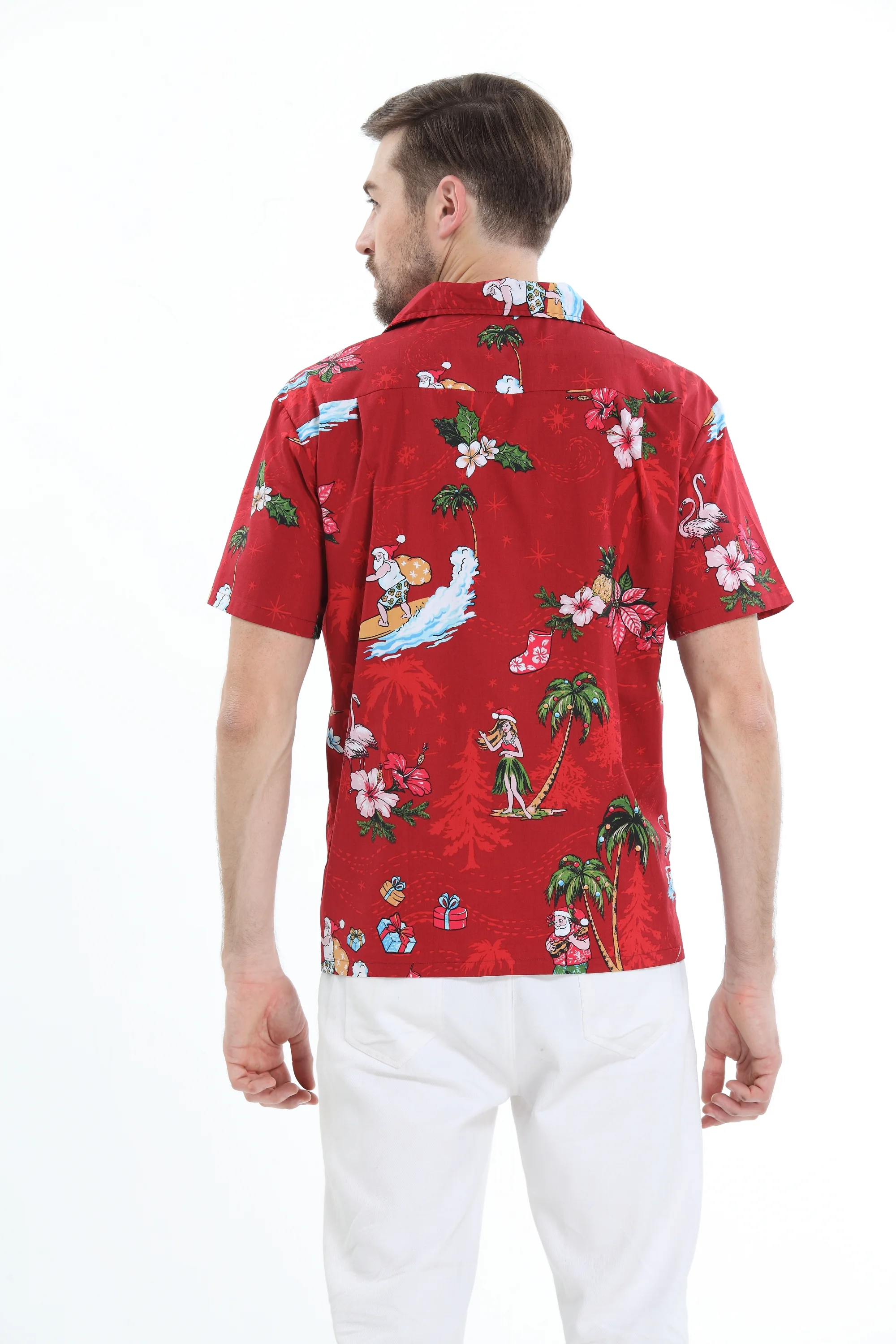 Hawaii Hangover Men's Hawaiian Shirt Aloha Shirt Christmas Shirt Santa Red