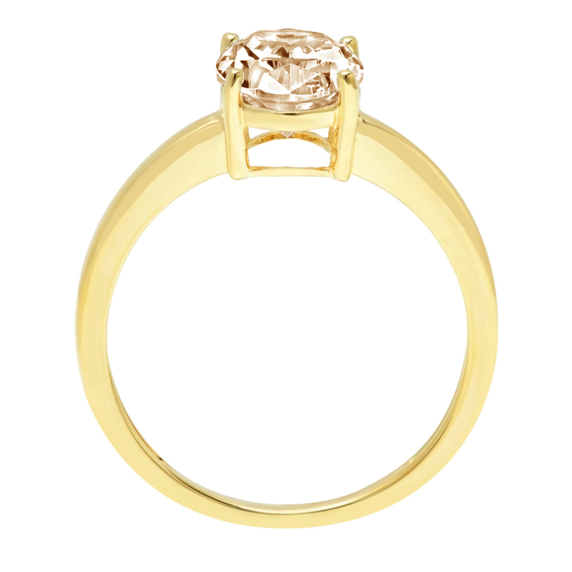 2.5 ct Brilliant Oval Cut Clear Simulated Diamond 18K Yellow Gold Solitaire Ring SZ 6.75
