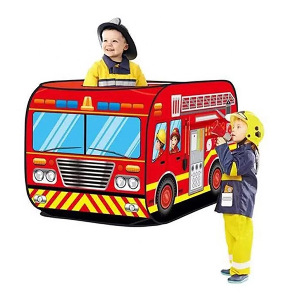 Fire Truck Play Tent for Kids. Pop Up Kids Play Tent Indoor Playhouse Pretend Vehicle Toy Gift for Toddlers, Girls & Boys, Children’s Play Tent Ball Pit, Indoor & Outdoor Tent for Kids