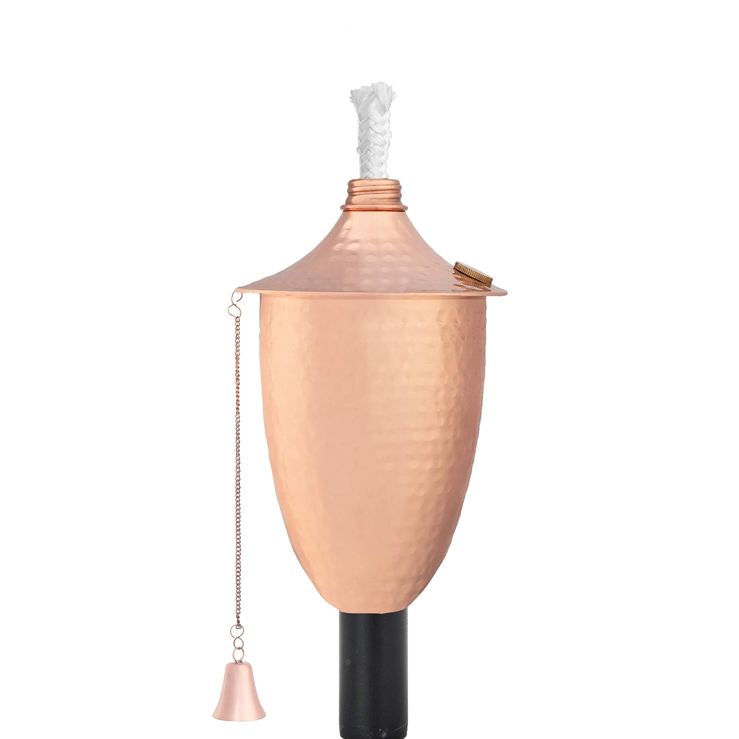 Elegant Outdoor Tiki Style Torch - Set of 4 Small Oil Lamp Includes Matching Snuffer, Fiberglass Wick and 53