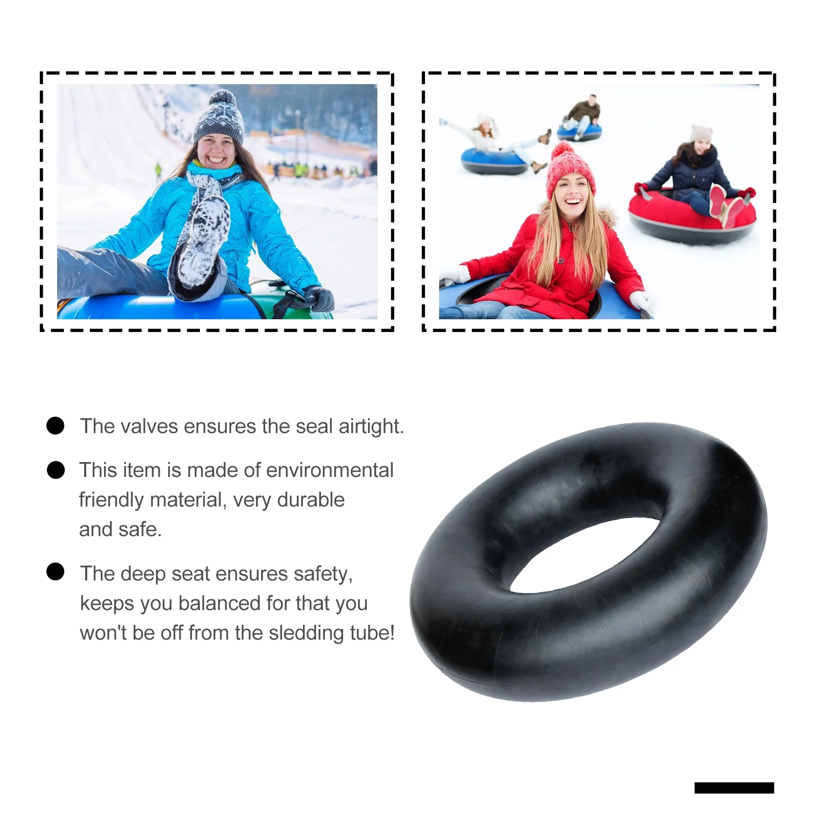 1pc Inflatable Ski Equipment Inner Ring Ski Sand Grass Slide Inner Circle