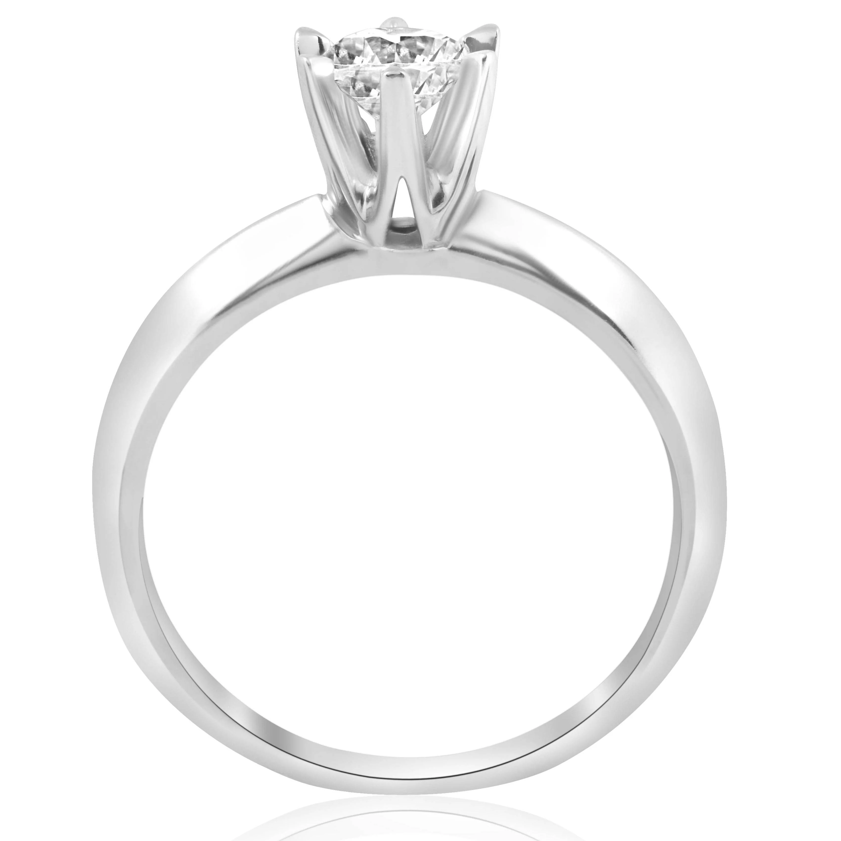Pompeii3 3/4ct Solitaire Diamond 14K White Gold Engagement Ring