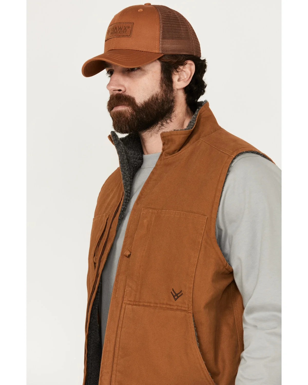 Hawx Men's Browder Weathered Duck Work Vest Rust Copper Large  US