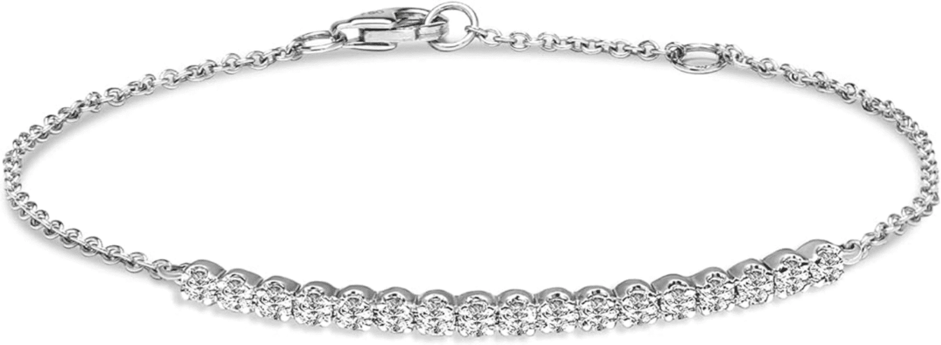 2ct Round Cut Lab Grown Diamond 14K White Gold Chain Bracelet Fine Jewelry for Women Gifts