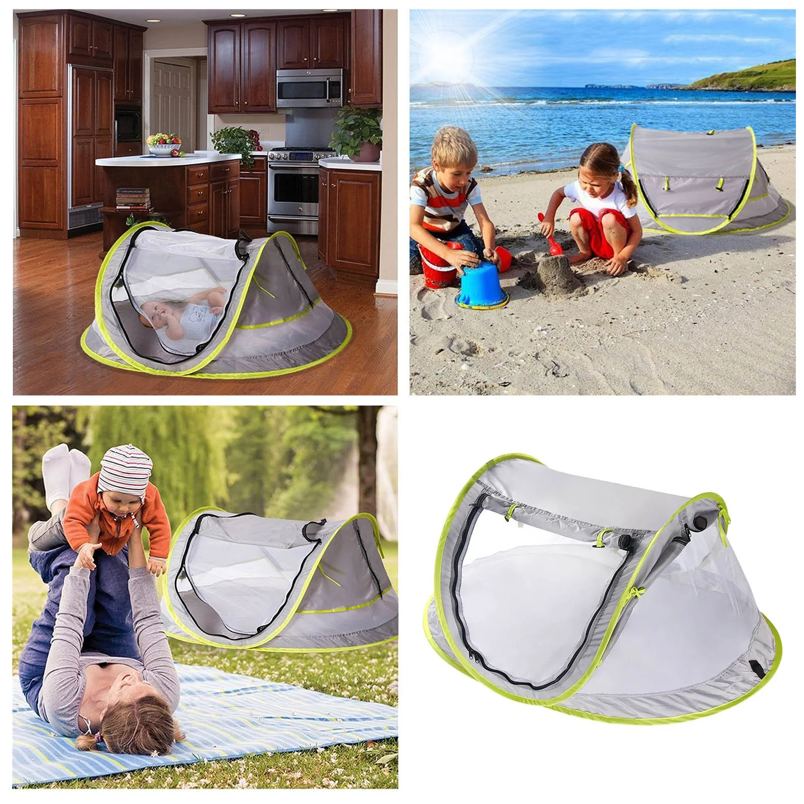 Nienjey Baby Portable Folding Beach Tent Net Travel Bed Baby Pool 02 Years