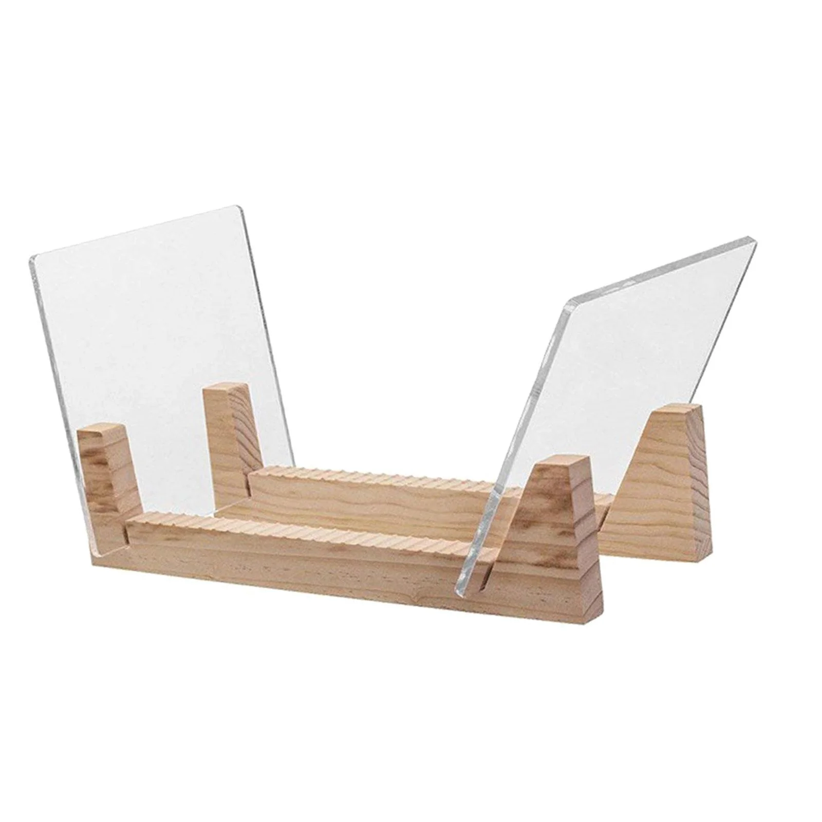 Acrylic Record Storage Holder Modern Records Stand Tabletop with Clear Ends CD Display Rack for Documents Books Newspapers Albums Home