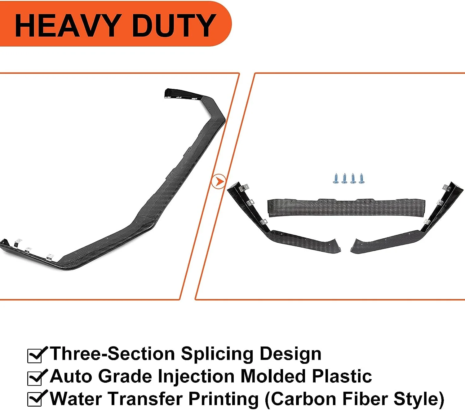 Kojem Carbon Fiber Look Front Bumper Lip for 2015-2021 Subaru Impreza WRX & STI Spoiler Splitter Side Body Kit Trim Protection