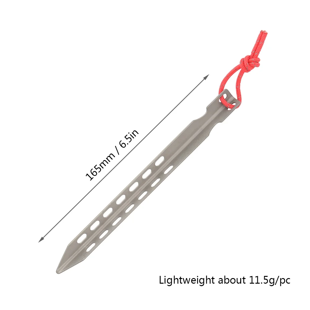 Lixada Lixada 6812 Pack 6.5 Inch Ultralight V-Shaped Titanium Alloy Tent Stakes Windproof Outdoor Camping Hiking Tent Pegs Nails
