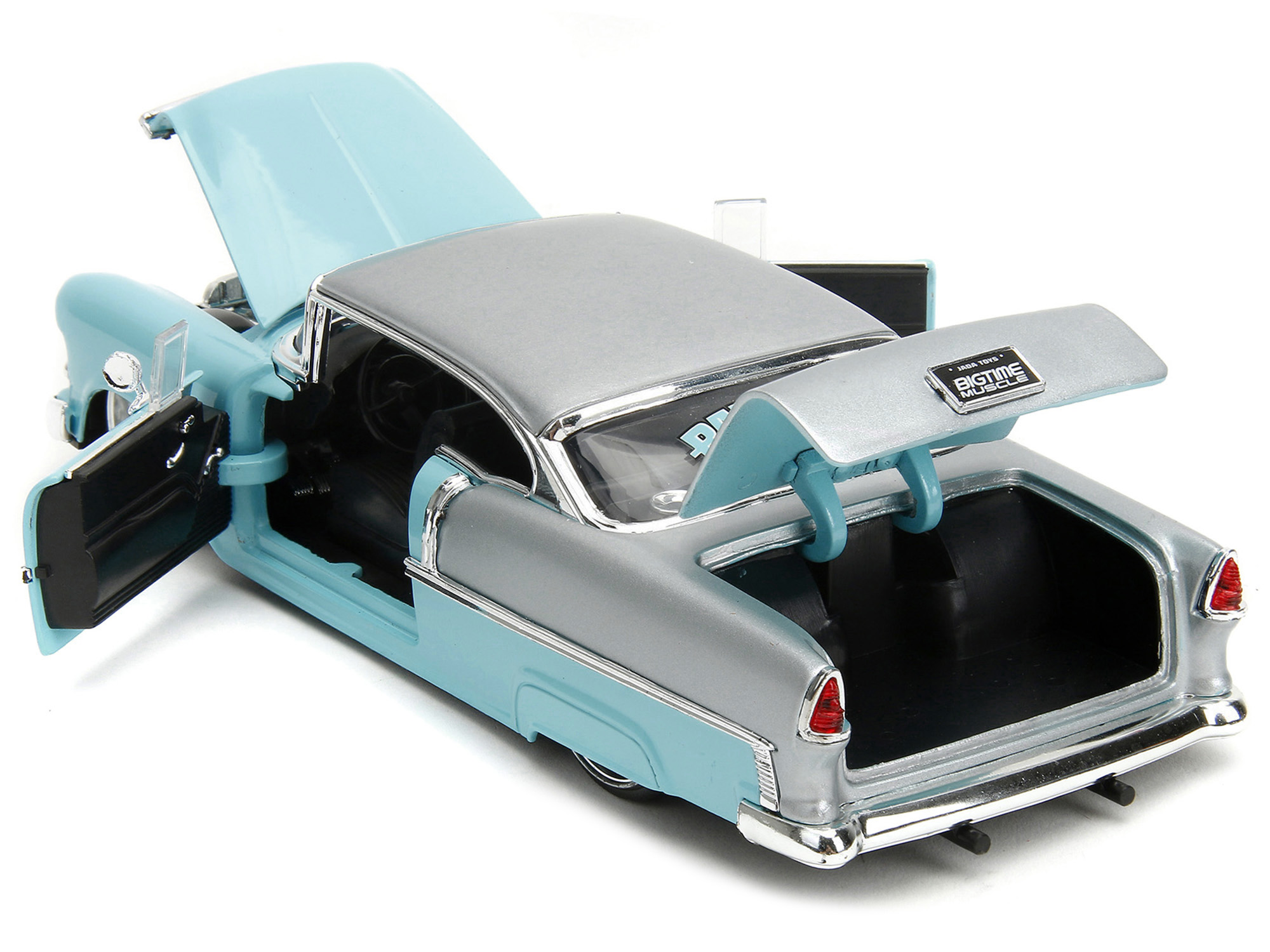 1955 Chevrolet Bel Air Light Blue and Silver Metallic 