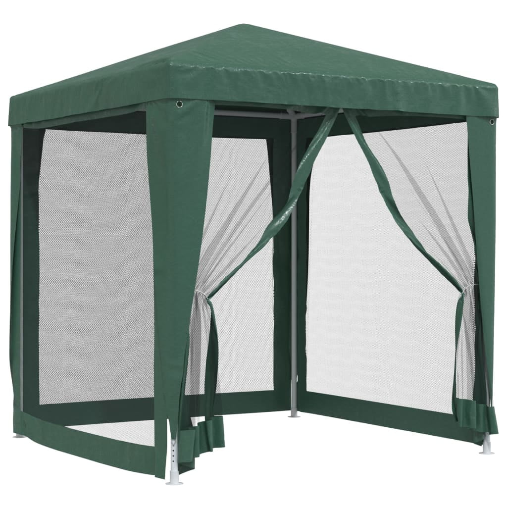 Gecheer Party Tent with 4 Mesh Sidewalls Green 6.6'x6.6' HDPE