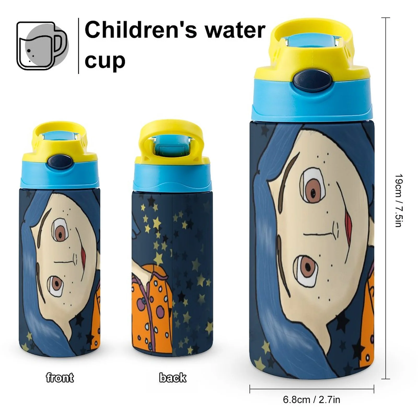 Girl Coraline Kid's Insulated Water Bottle With Straw Vacuum Stainless Steel Cup Leak-Proof Children Toddler Thermoses