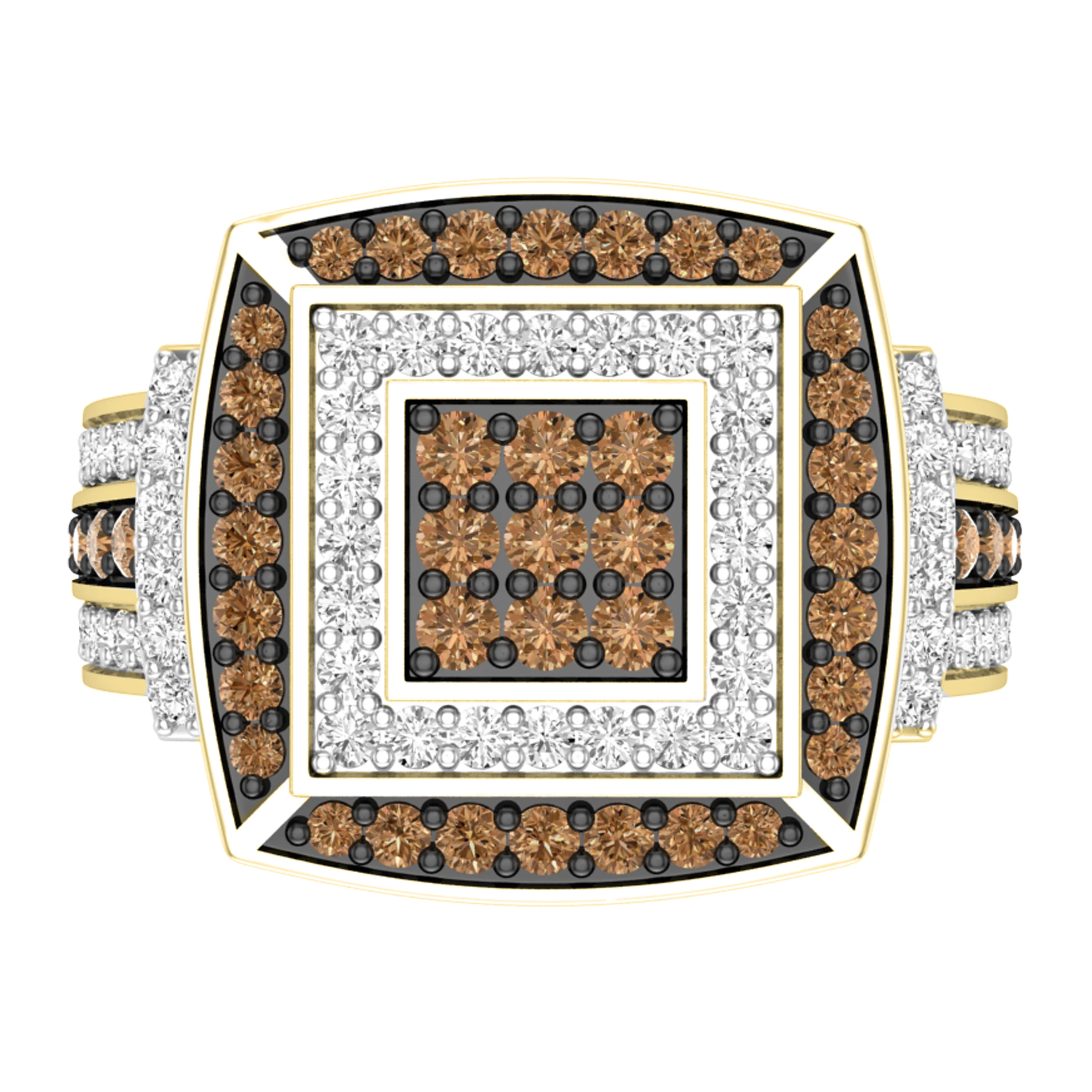 Dazzlingrock Collection 1.00 Carat (ctw) Round Champagne & White Diamond Bridal Right Hand Ring for Women in 10K Yellow Gold, Size 5