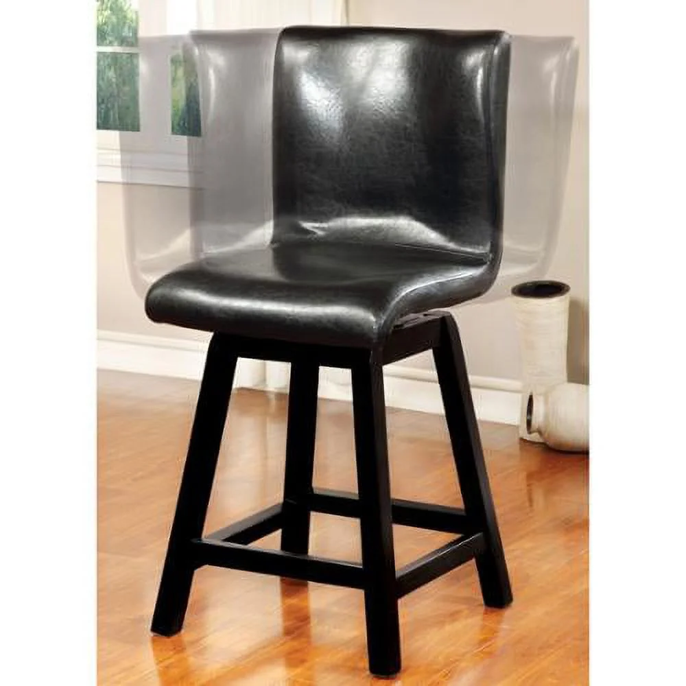 Furniture of America Hace Contemporary Black Counter Height Chairs (Set of 2) by