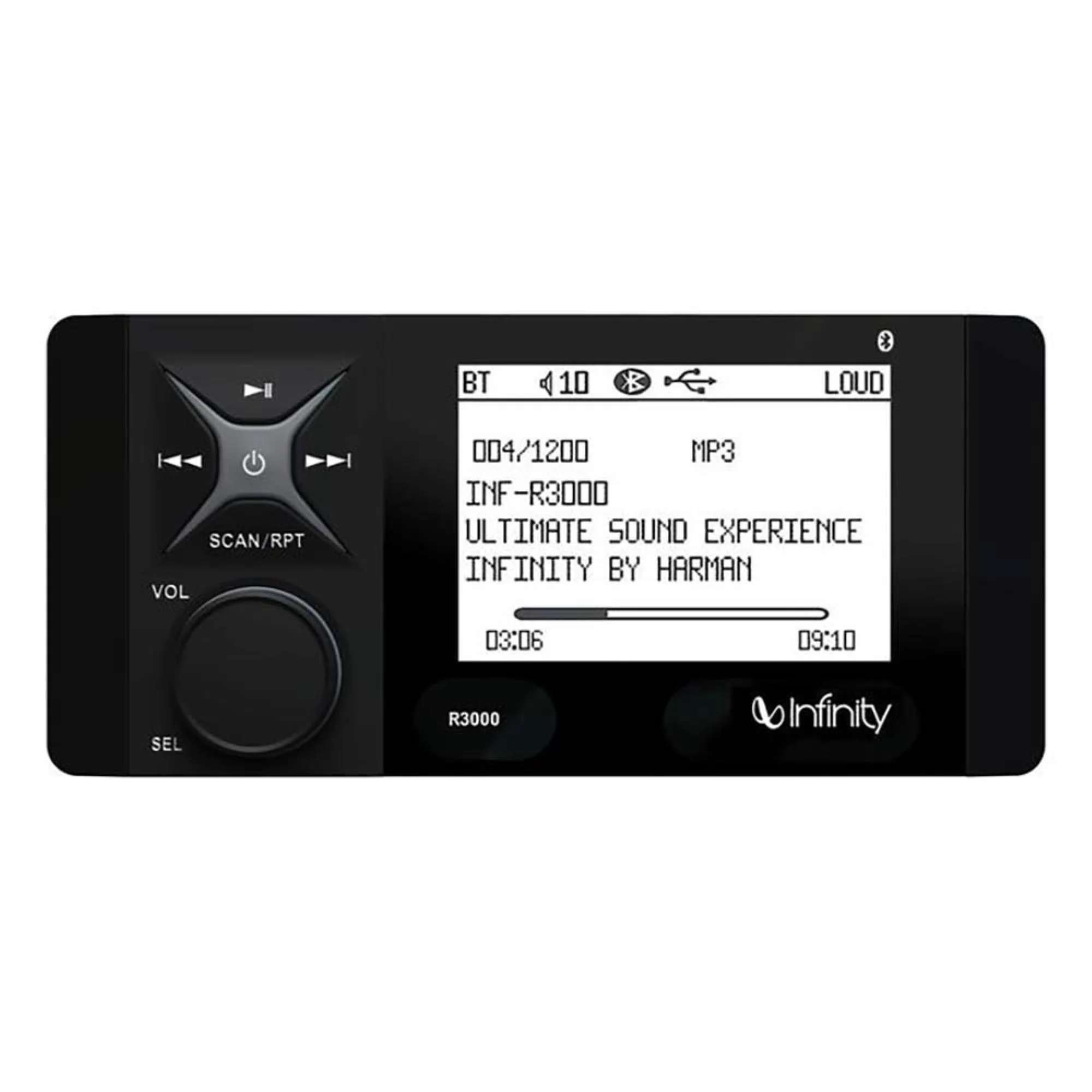 Infinity INFR3000 WAKE-Series Marine Source Unit AM/FM/WB/USB/BT5
