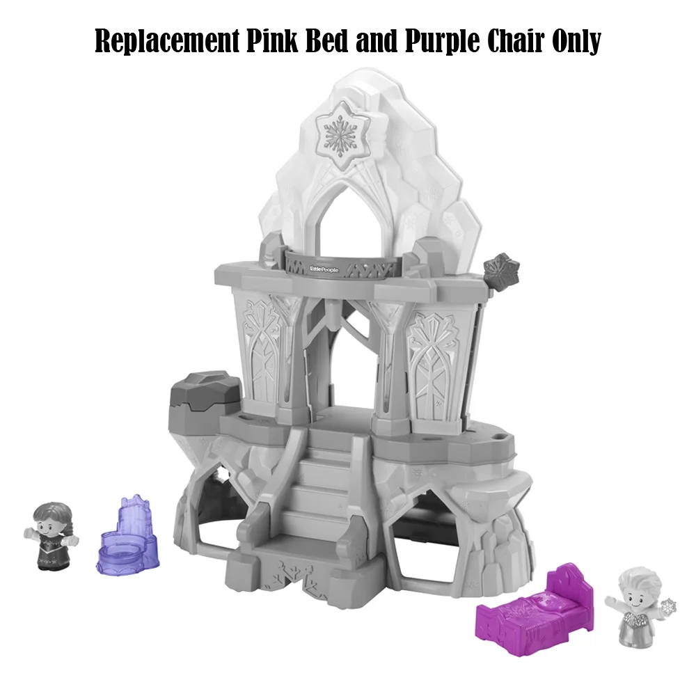 Replacement Parts for Little People Elsa's Enchanted Lights Palace - GWD33 ~ from The Movie Frozen ~ Replacement Pink Bed and Purple Chair