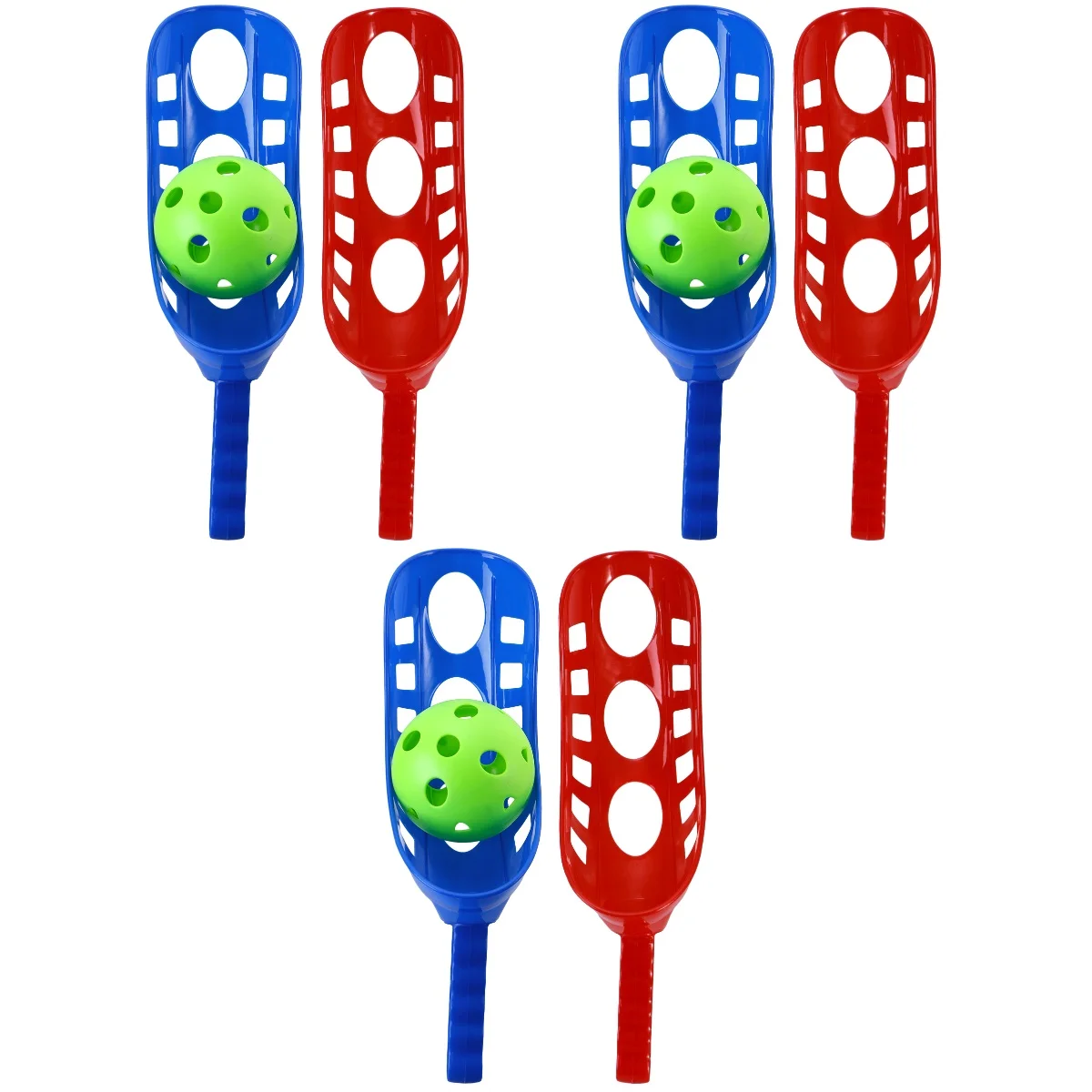 NUOLUX 3pcs Scoop Ball Game Scoop Toss & Catch Set Outdoor Sports Beach Game for Kids (Random Color)