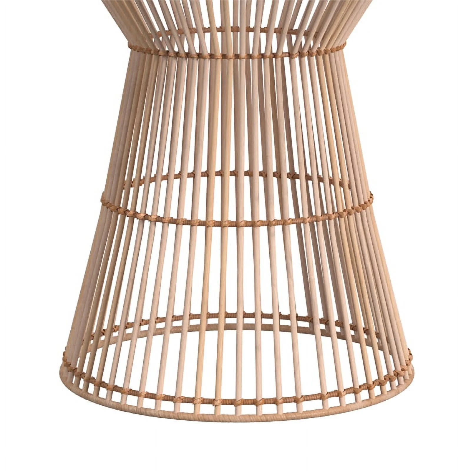 Bassett Mirror Leana Round Rattan Dining Table with Open Weave Base in Tan