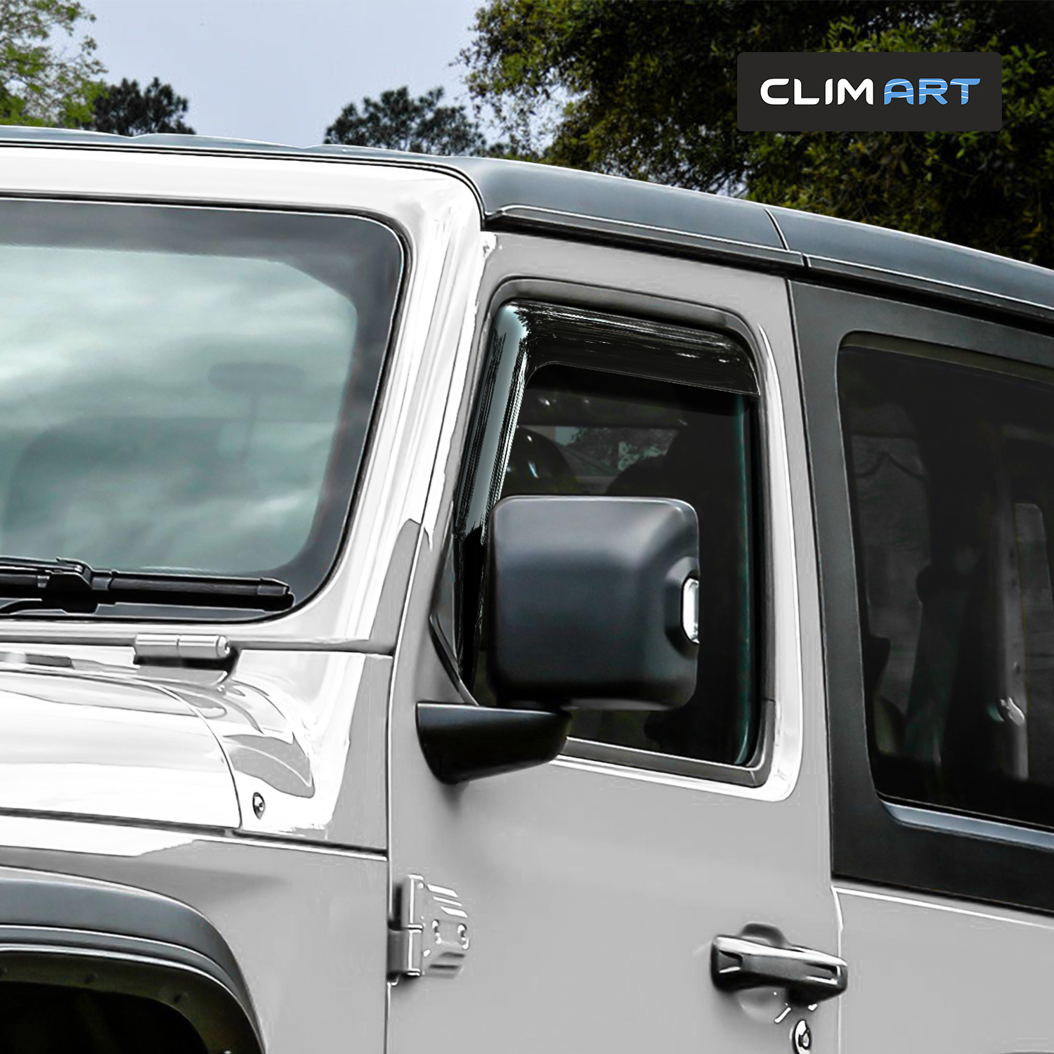 CLIM ART in-Channel Incredibly Durable Rain Guards for Jeep Wrangler 2018-2024 JL/Jeep Gladiator 2020-2024, Original Window Deflectors, Vent Window Visors, Vent Deflector, 2 pcs. - 318169