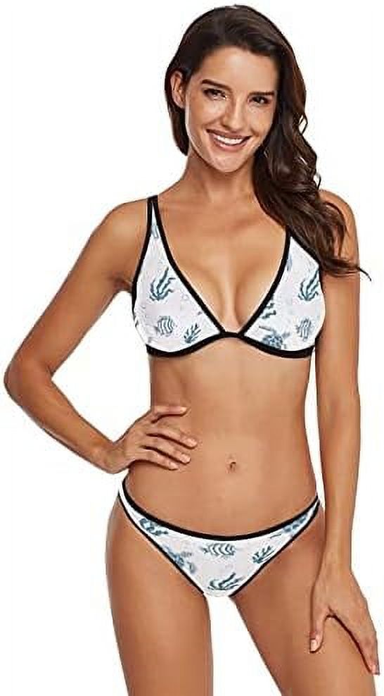 GZHJMY Underwater Animals Sea Turtle Womens Bikini Swimsuits, Two Piece Beach Bathing Suits - Size S for Girls Women