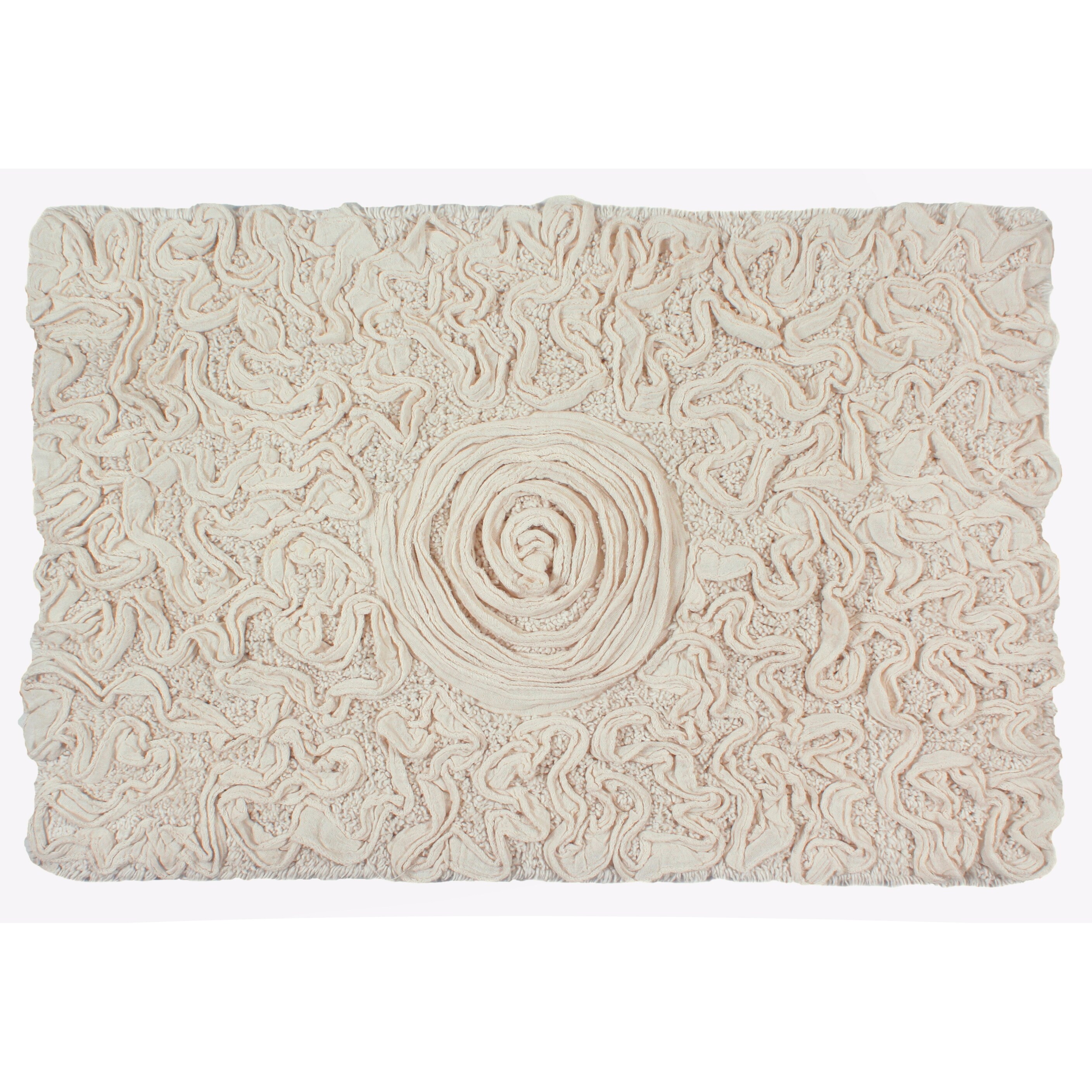 Home Weavers Inc Bell Flower Bathroom Rug, Cotton Soft, Water Absorbent Bath Rug, Non Slip Shower Rug Machine Washable 17