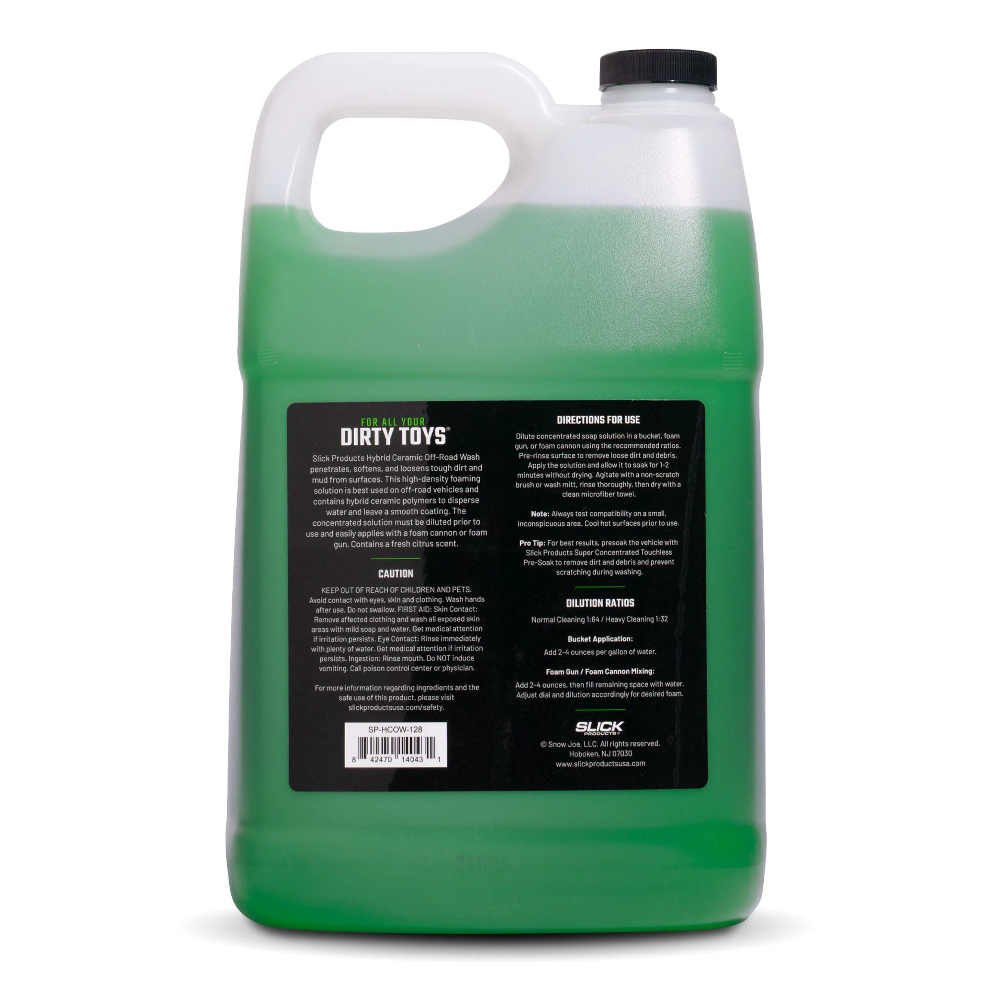 Slick Products Hybrid Ceramic Off-Road Wash - Extra Thick Super Concentrated Cleaning Solution for Dirt Bike, UTV, Side x Side, Truck, Offroad Car Wash Soap Shampoo Citrus Scent