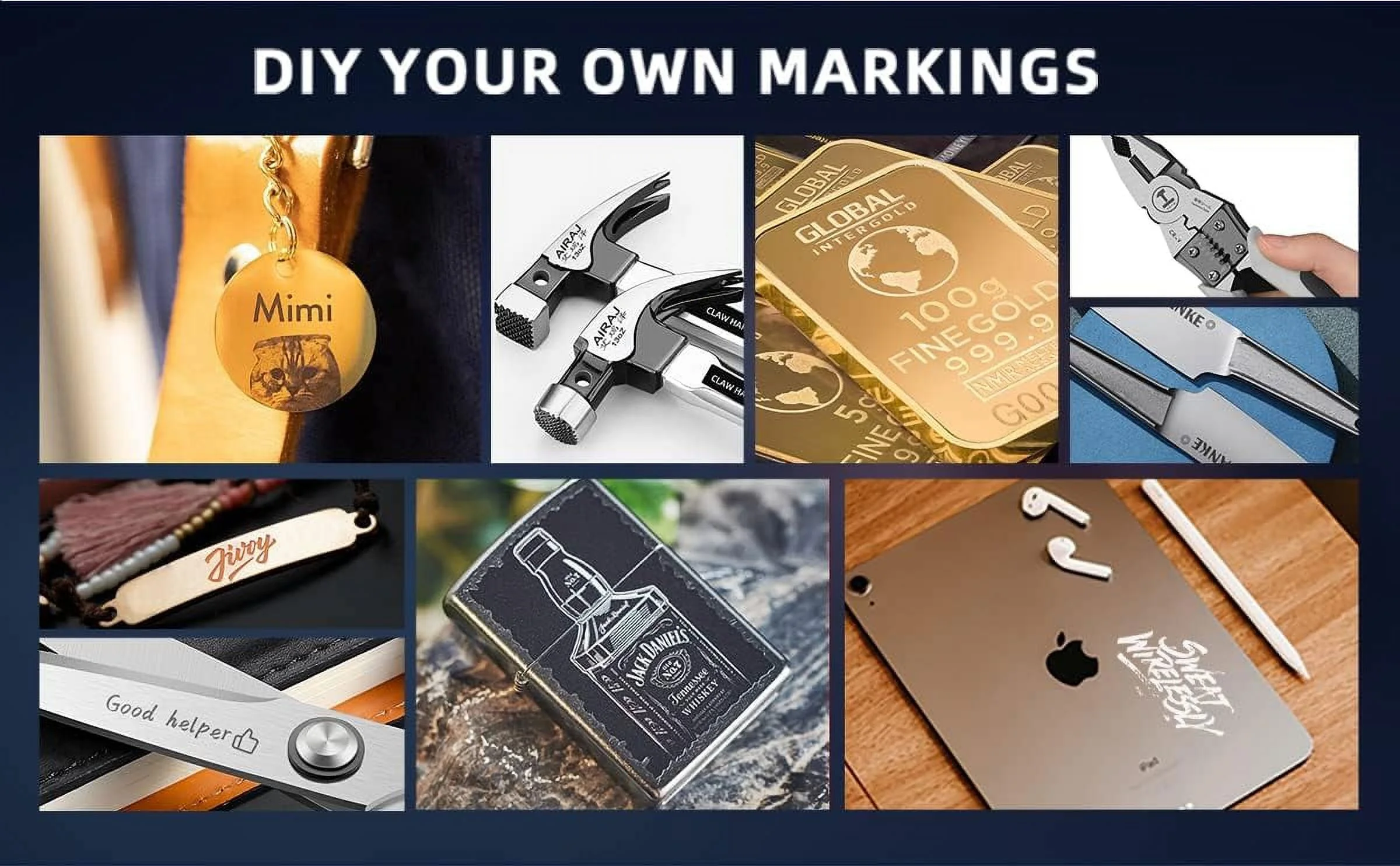 Phezer M1 PRO 10W La/ser Engraver, 0.001mm Higher Accuracy DIY Fiber La/ser Marking and Engraver Machine, Portable Desktop Industrial Fiber Engraving Machine for Factory and Home Wood Matel